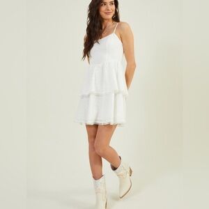 Altard state new with tags Georgia embroidered dress in white